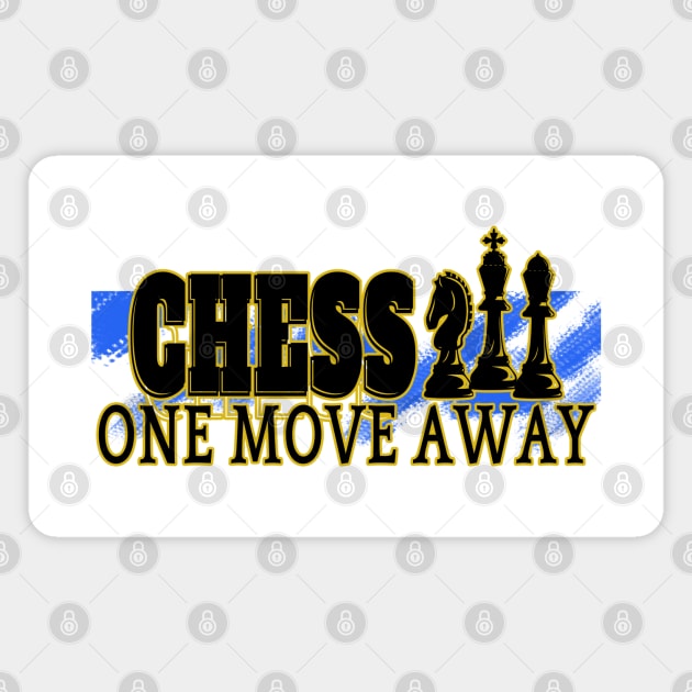 Chess One Move Away King Queen Horse Magnet by AuburnQuailart